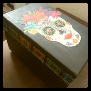 Cusom Dia De los muertes DIY Skull Stash box